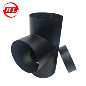 Té avec capuchon <span class=keywords><strong>de</strong></span> <span class=keywords><strong>tuyau</strong></span> <span class=keywords><strong>de</strong></span> poêle noir à paroi unique <span class=keywords><strong>de</strong></span> 6 po <span class=keywords><strong>de</strong></span> diamètre - Product Image 3