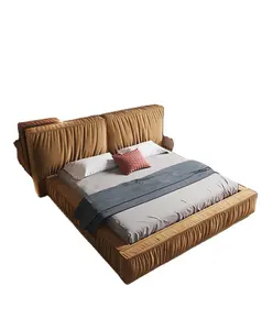 Современные популярные простые двуспальные кровати из ткани