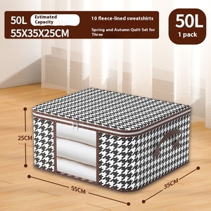 Hiện đại Houndstooth trực quan lưu trữ túi Quilt hộp lưu trữ chống bụi hoàn thiện cho hộ gia đình di chuyển và đóng gói - Product Image 6