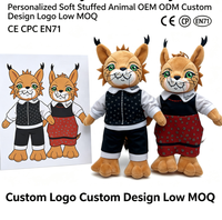 Ensemble de jouets en peluche Lynx personnalisés, animaux en peluche doux, poupée bébé, jouet pour fille et garçon, petite mascotte, design personnalisé, logo