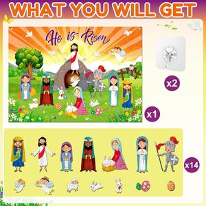Nouveautés Montessori : Décoration murale <span class=keywords><strong>pour</strong></span> enfants, ensemble <span class=keywords><strong>en</strong></span> feutre de <span class=keywords><strong>Pâques</strong></span>, kit d'<span class=keywords><strong>activités</strong></span> Jésus, tableau d'histoires <span class=keywords><strong>pour</strong></span> fête et activité printanière - Product Image 5