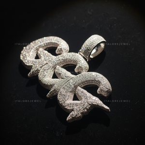 Collar con Letra del Alfabeto GGG, Plata 925, Chapado en Oro, con Moissanita Engastada, Joyería Hiphop para Fiestas, Unisex, Elegante - Product Image 5