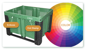 Meyve depolama için aydınlatıcı plastik palet kutusu ağır örgü meyve <span class=keywords><strong>Bin</strong></span> Nestable sebze ve meyveler için büyük palet kutusu - Product Image 2