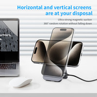 Support de chargeur sans fil Qi2 magnétique pliable portable 2 en 1 15W pour iPhone 12-17 et Apple Watch OJD-135 de charge