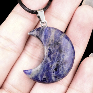 Collana con Ciondolo a Luna in Quarzo Rosa e Ametista, Artigianato in Cristallo, <span class=keywords><strong>Pietra</strong></span> Curativa, Gioiello di Tendenza, Souvenir alla Moda - Product Image 6
