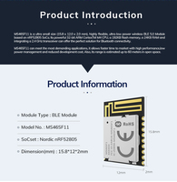 Módulo Bluetooth 5.0 Nordic nRF 52805, 192kB Flash, 24kB RAM, Antena PCB de Tamaño Pequeño, Conexión IOT