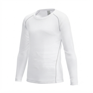 Haut thermique à manches longues pour homme, col rond, 100% polyester, respirant, tricoté, couleur unie, décontracté - Product Image 5