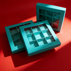 Boîte à chocolats de luxe avec couvercle transparent et séparateurs <span class=keywords><strong>en</strong></span> papier, emballage cadeau haut de gamme pour assortiment de bonbons - Product Image 1