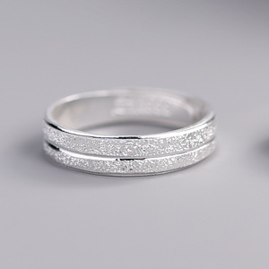 S999 Reines Silber Sternenhimmel Schlichte Ringe Paar-Eheringe für Männer und Frauen - Einfaches und Einzigartiges Reines Silber Design - Product Image 5