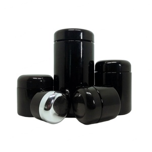 100ml 150ml 250ml Glass Black Uv Round Cosmetic Violet Glass Jar Refillable Container With Black Lid - Product Image 3