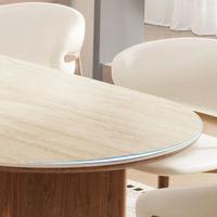 Table de salle à manger à cadre en bois MDF avec coin rectangulaire pour 6 à 8 places Table rectangulaire en MDF Excellente stabilité Table de couleur sable blanc