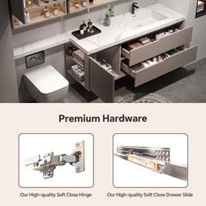 <span class=keywords><strong>Mobile</strong></span> <span class=keywords><strong>Bagno</strong></span> Moderno con Lavabo Singolo/Doppio, <span class=keywords><strong>Mobile</strong></span> Sospeso in Legno Massello con Specchio Smart, <span class=keywords><strong>Mobile</strong></span> Lavabo da <span class=keywords><strong>Bagno</strong></span> - Product Image 5