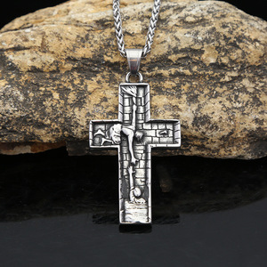 yunnique Stainless Steel <b>Cross</b> Pendant Necklace Men's Jewelry Style Geometric Design QYN0094 - Product Image 4