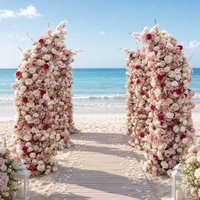 Colonne florale en soie rose magenta artificielle pour arche de mariage, décoration de cérémonie et événements
