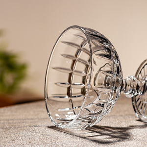 أواني شرب زجاجية شفافة عالية الجودة وعاء عرض حلويات أنيق لمقهى الفندق المطعم-أطباق آيس كريم بالجملة بالجملة - Product Image 2