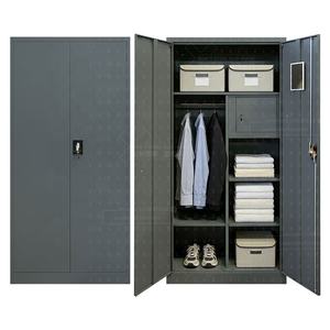 Lemari Arsip Cermin 2 Pintu Lemari Baja Loker Logam dengan Gantungan - Product Image 2