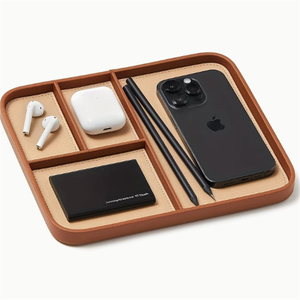 Bandeja de Cuero para Dados al por Mayor, Bandeja de Cuero PU para Organizar la Mesita de Noche, Portaplumas para Llaves EDC y Reloj para Hombre - Product Image 1