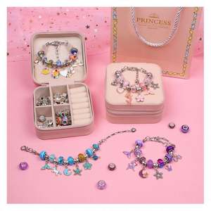 Premium DIY 66pcs Jewelry <b>Making</b> Toys <b>Kit</b> Stainless Steel Chain Cute Colorful Beads for Kids' <b>Bracelet</b> <b>Charm</b> <b>Bracelet</b> Crafting - Product Image 1