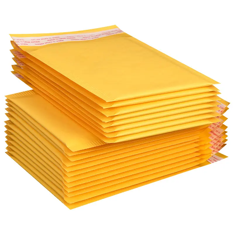 Buste imbottite a bolle di spedizione in carta Kraft gialla impermeabile all'ingrosso buste postali