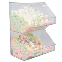 Boîte de présentation en acrylique transparente personnalisée faite à la main pour bonbons et chocolats avec rangement pour magasin et utilisation en extérieur
