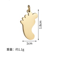 Mode acier inoxydable mignon enfants bébé pied empreinte 18k plaqué or pendentif fête des mères cadeau bijoux