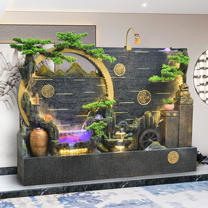 Fontaine d'eau sur pied de style chinois avec éclairage et cascade pour la décoration d'hôtel ou de maison - Product Image 2