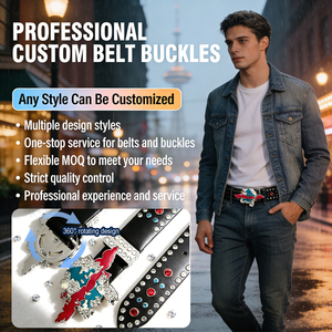 <span class=keywords><strong>Ceinture</strong></span> de créateur Y2K Punk Streetwear personnalisée avec strass, <span class=keywords><strong>boucle</strong></span> en métal 3D brillant <span class=keywords><strong>argent</strong></span>é, croix gothique et crâne pour homme en alliage de zinc - Product Image 2