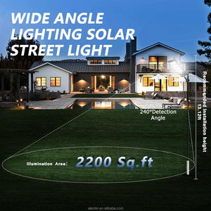 Outdoor IP65 Waterproof Solar Street <b>Light</b> Dusk to Dawn <b>LED</b> Flood <b>Light</b> <b>Motion</b> <b>Sensor</b> Remote Control Security Lamp - Product Image 4