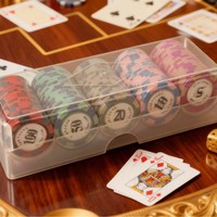 Jetons et puces de Mahjong en argile, emballage transparent en boîte – Idéal pour les salles de jeux, le Texas Hold'em et autres jeux