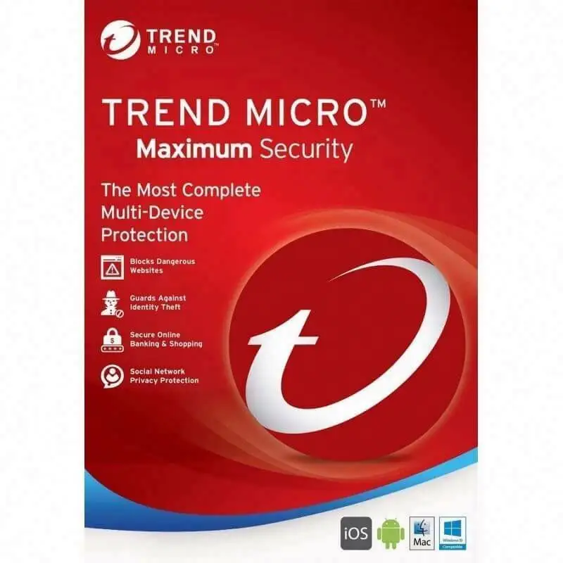 Trend Micro massima sicurezza 3 anni 5 dispositivi antivirus software di sicurezza internet si attivano