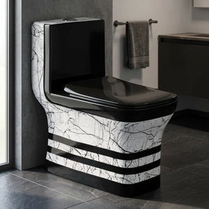 WC monobloc de luxe en céramique blanc, design moderne, petite taille, pour salle de bain, sanitaires contemporains - Product Image 2