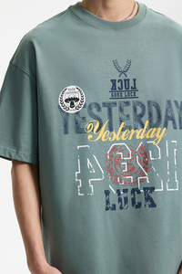 2672 Camiseta de Hombre al por Mayor OEM, Corte Holgado, Lavado Ácido, Algod<span class=keywords><strong>ó</strong></span>n Pesado, Hombros Caídos, Estilo Urbano, con Estampado Serigrafiado - Product Image 2