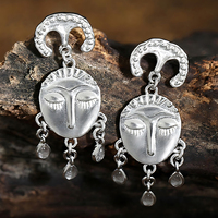 Boucles d'oreilles pendantes vintage pour femmes, en argent sterling 925, boucles d'oreilles abstraites, bijoux de créateur personnalisés, vente en gros