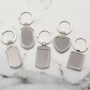 Personalized Zinc Alloy Metal Keychain Custom Engraved Logo Letter Name Blank Key Chains