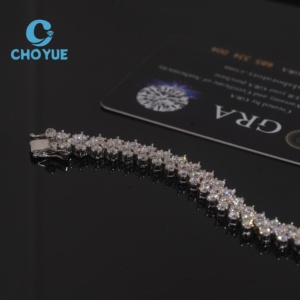 Drop Shipping RTS GRA Pass Diamond Tester Solid 925 Silver 9.3MM <b>Iced</b> <b>Out</b> Hip Hop Jewelry VVS Moissanite Tenis Bracelet - Product Image 4