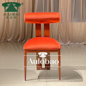 Chaises de salle à manger élégantes en métal en fer forgé rembourrées pour restaurants - Product Image 6