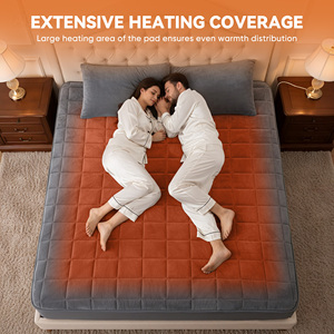 Heated Mattress <b>Pad</b> Coral Fleece Quilted Electric Heating Blanket Digital Controller Auto Timer Adjustable Temperature Winter - Product Image 4
