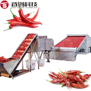 Línea de producción de Chile seco Máquina secadora de Chile con transportador continuo de vegetales