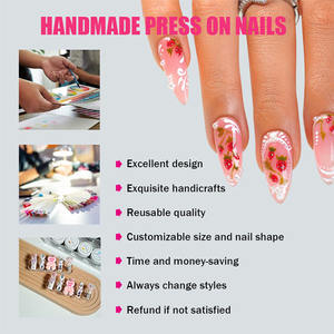 <span class=keywords><strong>Faux</strong></span> <span class=keywords><strong>ongles</strong></span> artificiels en gel français extra longs de 10 pièces, conçus de luxe, réutilisables, imprimés en 3D, faits à la main - Product Image 4