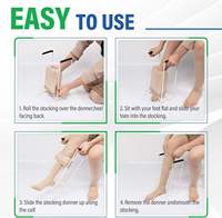 Chausse-pieds pliables à long manche, dispositif élastique pour enfiler les chaussettes de compression, aide à l'habillage pour personnes âgées