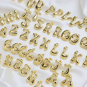 Mode 18K Plaqué Or Chunky Alphabet Boucles D'oreilles Initiales Femmes Bulle Ballon Lettre Boucles D'oreilles - Product Image 5