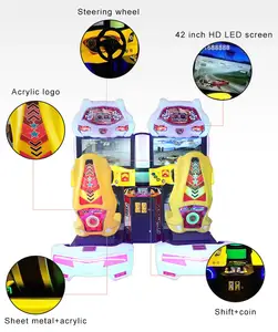 Laagste Prijs 2 Spelers Guangzhou Fabriek Muntautomaat Auto Racing Game Machine Voor Indoor Pretpark