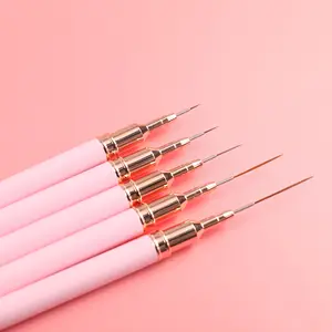 Set di pennelli per rivestimento fine con ghiera in oro rosa con manico in alluminio rosa di vendita calda accetta logo personalizzato