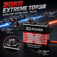 Boîtier en aluminium CNC étanche, servo arrière sans balais 20KG 12V HV pour drone à aile fixe UAV, XQ-POWER XQ-BLS8120H en acier inoxydable