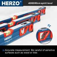 Herzo haute qualité 40 60 80cm niveau à bulle à bulle en aluminium niveau à bulle magnétique outils de mesure de bâtiment industriel