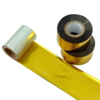 Pita Resin Lilin Kuning Emas Mengkilap Ukuran Khusus untuk Transfer Termal pada Label Perawatan Kertas & Tekstil