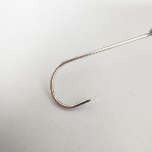 Agujero Aberdeen tira fina anzuelo de mar con anillo 3/0 # anzuelo de mar aligeramiento mango recto cebo vivo anzuelo de pesca de mar - Product Image 3