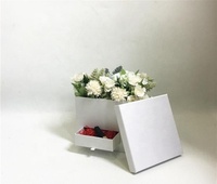Boîte d'expédition personnalisée pour bouquet de roses et de lys, boîte d'arrangement floral avec tiroir pour bouquet, boîte à fleurs carrée pour MAMAN
