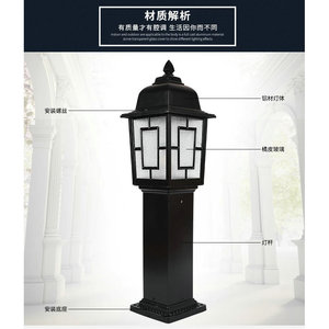 Lawn <b>Lights</b> <b>Led</b> Outdoor Garden Lamp Iron Body Water Resistant With <b>Light</b> <b>Sensor</b> For Villa Yard Pathway Lighting - Product Image 4