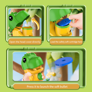 MILI 2025 niños Venta caliente al aire libre dibujos animados platillo volador lanzador juguete dinosaurio de mano de largo alcance platillo volador pistola de juguete - Product Image 5